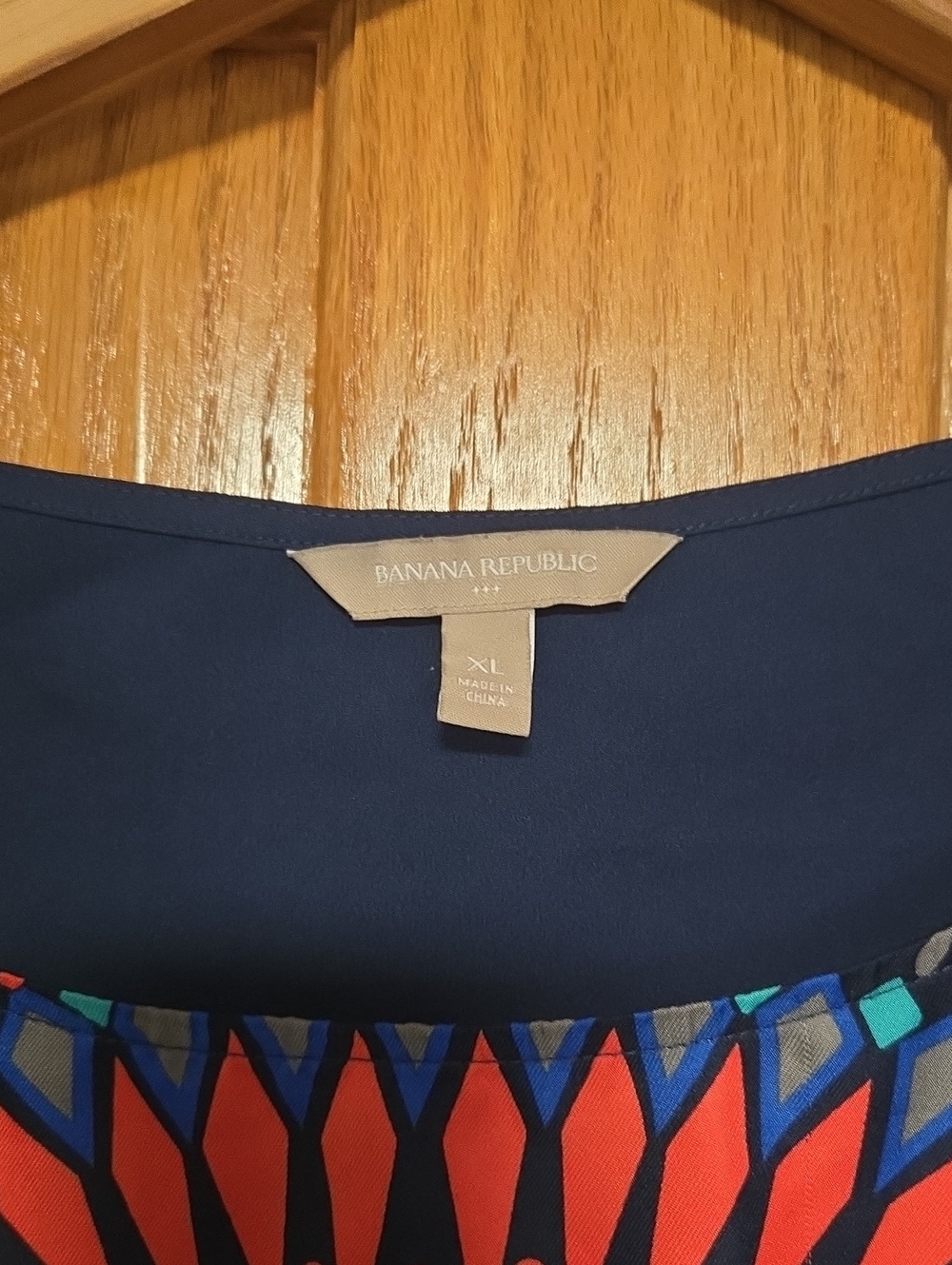 Banana Republic Navy Short-Sleeve Top with Blue & Red Mandala - Picture 2 of 7